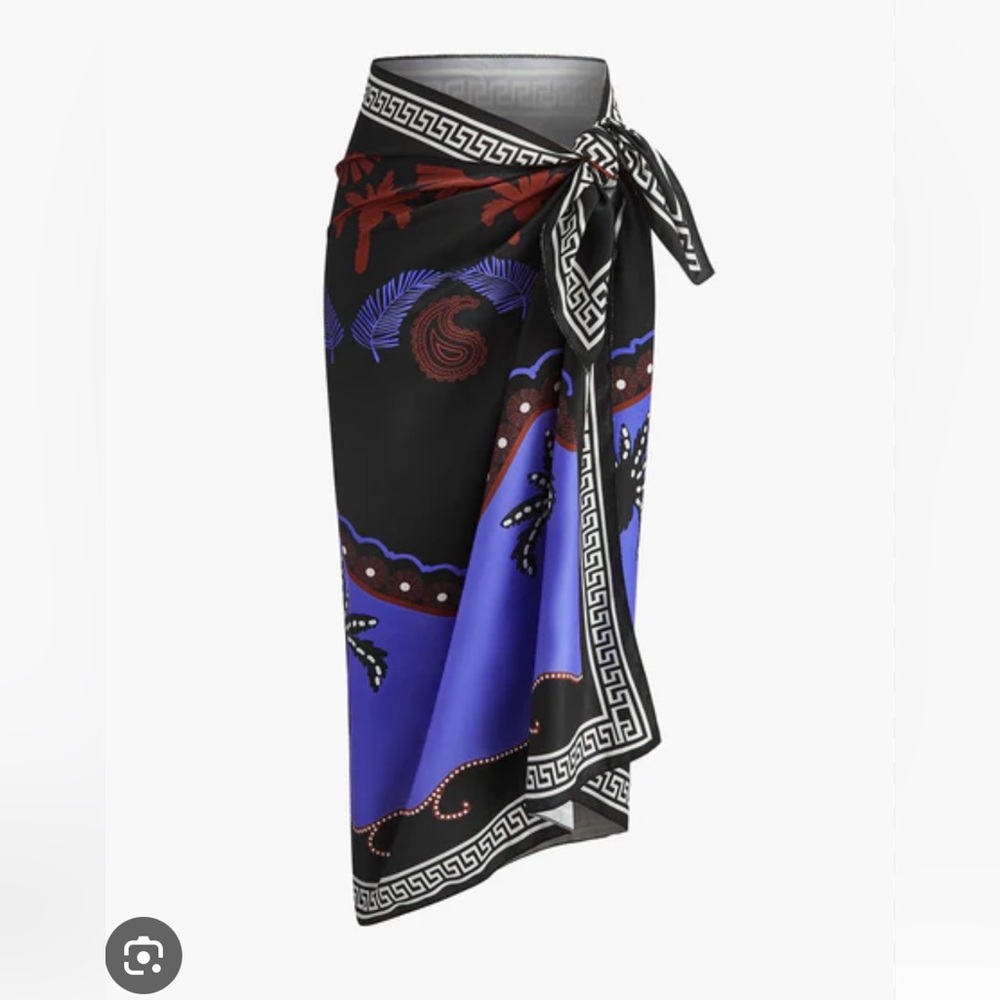 Printed Tie-Waist Sarong Cover-Up